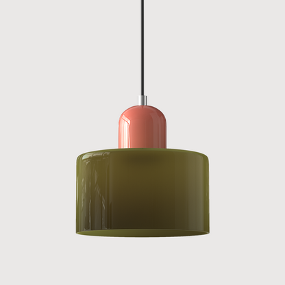 Bauhaus Style Glass Pendant Light for Kitchen Island – Adjustable Height Minimalist Design