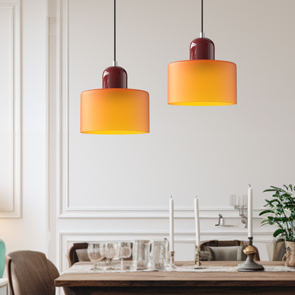 Bauhaus Style Glass Pendant Light for Kitchen Island – Adjustable Height Minimalist Design