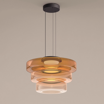 Bauhaus Style Glass Pendant Light with Adjustable Cord for Kitchen and Home Decor - Available in Smoke Grey, Green, and Amber