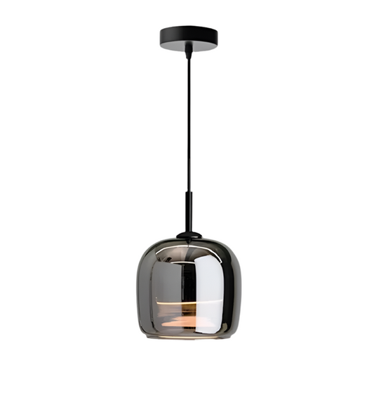 Black Glass Pendant Light – Modern Kitchen Island Lighting Fixture with LED for Elegant Interiors