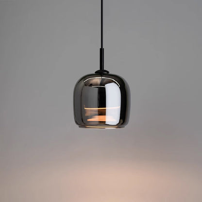Black Glass Pendant Light – Modern Kitchen Island Lighting Fixture with LED for Elegant Interiors