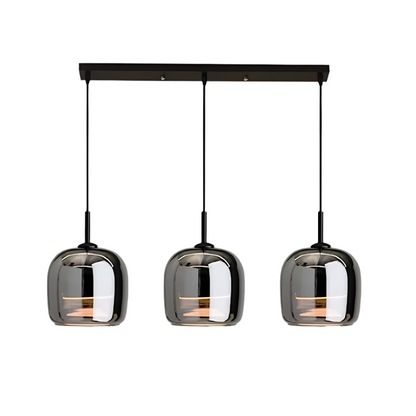 Black Glass Pendant Light – Modern Kitchen Island Lighting Fixture with LED for Elegant Interiors
