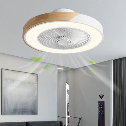 Bladeless Ceiling Fan with Integrated LED Light and Remote Control – Modern 56cm Design for Quiet Operation