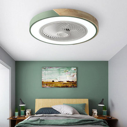 Bladeless Ceiling Fan with Integrated LED Light and Remote Control – Modern 56cm Design for Quiet Operation