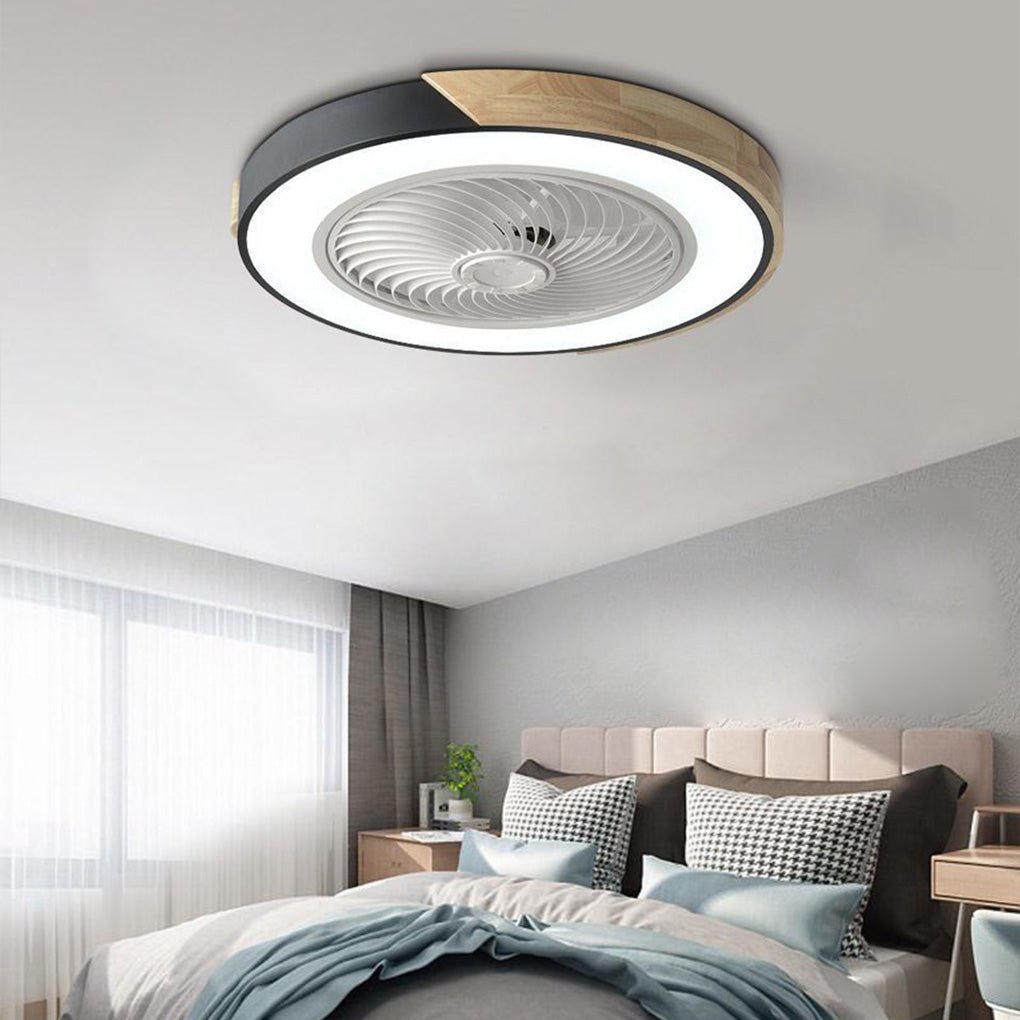 Bladeless Ceiling Fan with Integrated LED Light and Remote Control – Modern 56cm Design for Quiet Operation