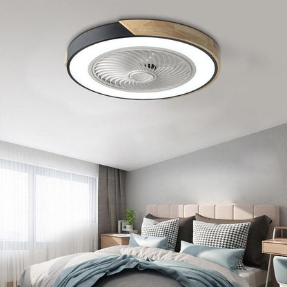 Bladeless Ceiling Fan with Integrated LED Light and Remote Control – Modern 56cm Design for Quiet Operation