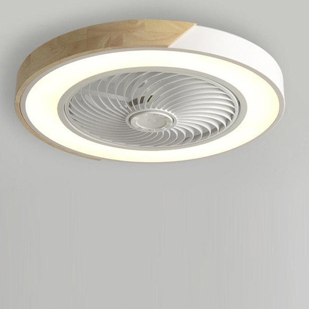 Bladeless Ceiling Fan with Integrated LED Light and Remote Control – Modern 56cm Design for Quiet Operation