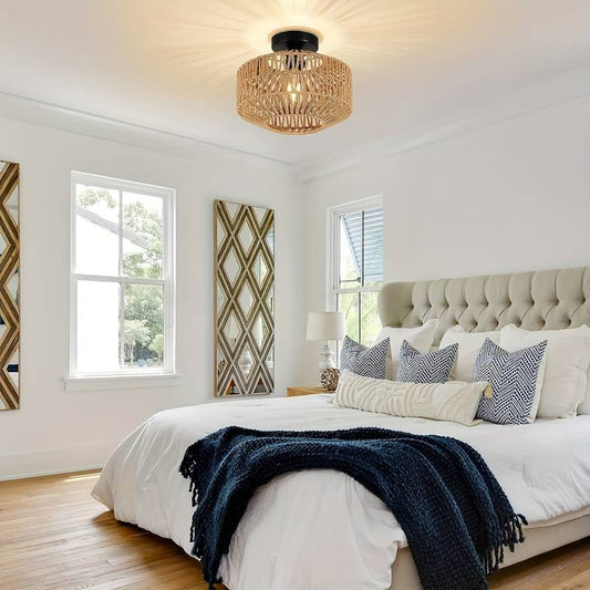 Bohemian Ceiling Light Fixture – Handmade Vintage Design for Unique Home Decor, Warm Ambience, Easy Installation