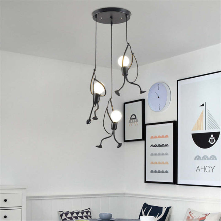 Doll-Shaped Pendant Lamp for Kids' Rooms – Whimsical Hanging Lights with Soft Ambient Lighting