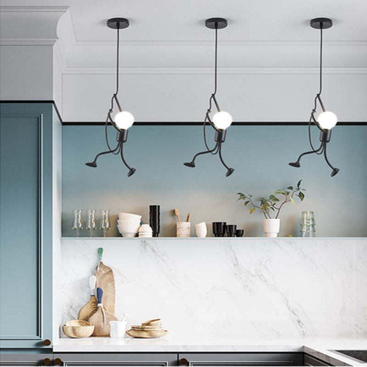 Doll-Shaped Pendant Lamp for Kids' Rooms – Whimsical Hanging Lights with Soft Ambient Lighting
