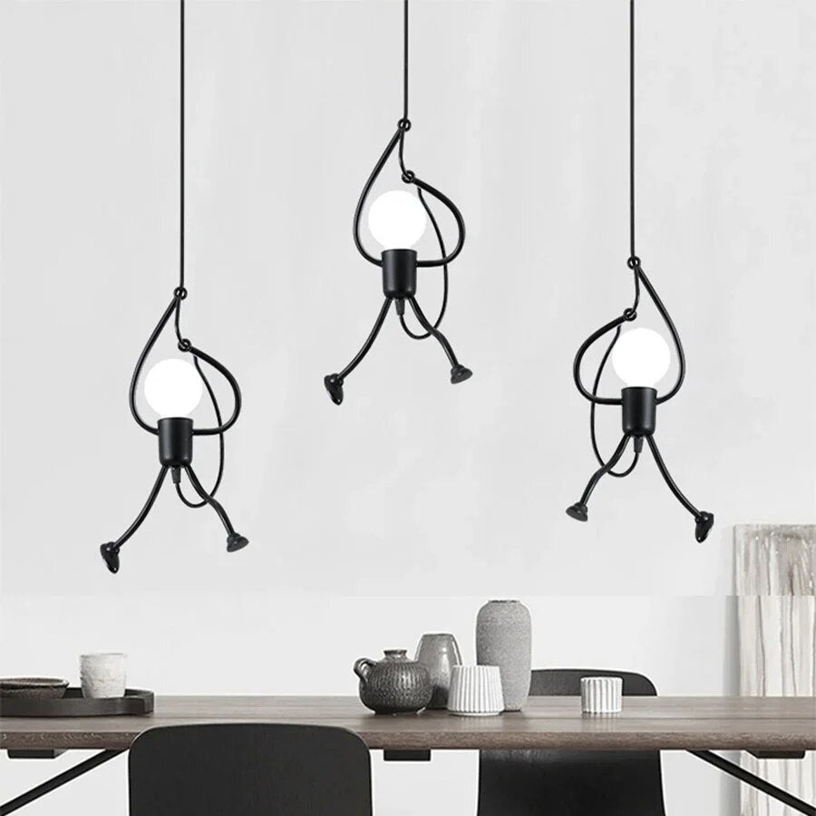 Doll-Shaped Pendant Lamp for Kids' Rooms – Whimsical Hanging Lights with Soft Ambient Lighting