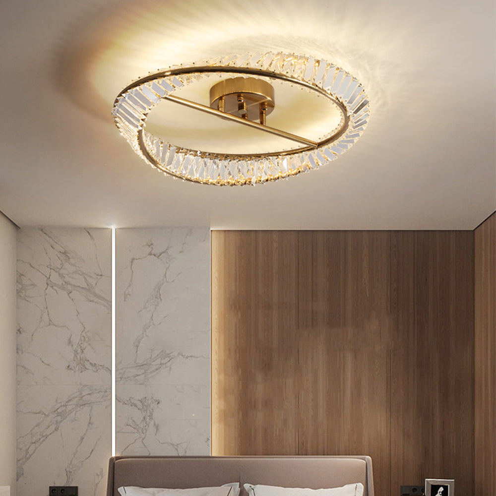 Elegant Crystal LED Flush Mount Ceiling Light Fixture – Soft Illumination for Home Décor