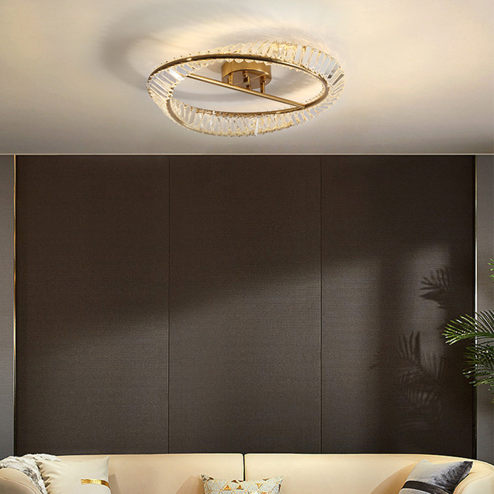 Elegant Crystal LED Flush Mount Ceiling Light Fixture – Soft Illumination for Home Décor