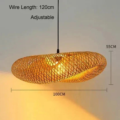 BambooGlow – Eco-Friendly LED Pendant Lamp with Vintage Charm