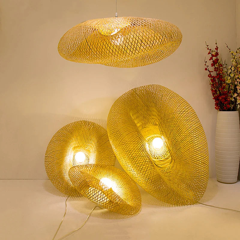 BambooGlow – Eco-Friendly LED Pendant Lamp with Vintage Charm
