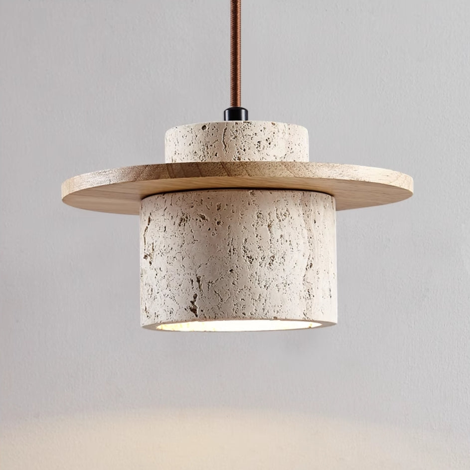 Elegant Stone-Inspired Pendant Lamp - A Chic Lighting Solution with a Unique Natural Finish