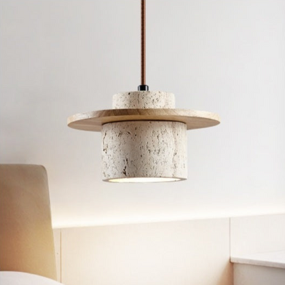 Elegant Stone-Inspired Pendant Lamp - A Chic Lighting Solution with a Unique Natural Finish
