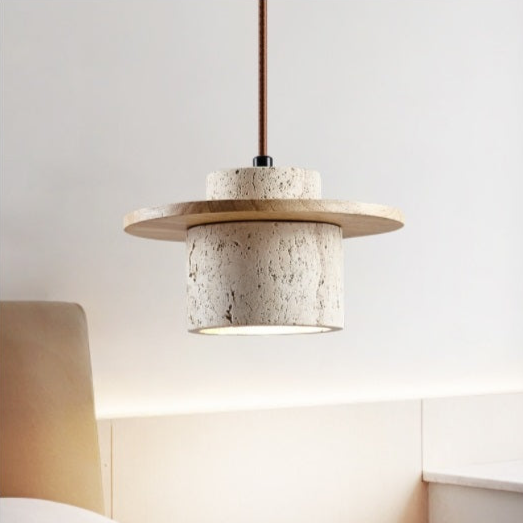 Elegant Stone-Inspired Pendant Lamp - A Chic Lighting Solution with a Unique Natural Finish