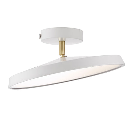 NOVÉO – Minimalist White LED Semi-Flush Ceiling Light
