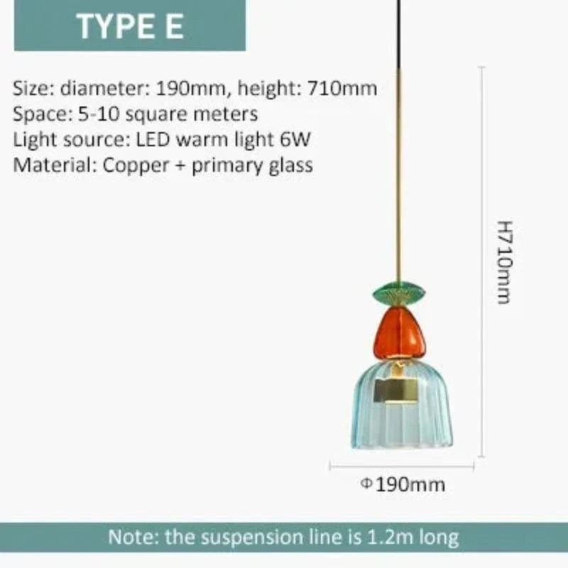 ColorWave - Vibrant Glass Hanging Lamp for a Modern, Artistic Ambience