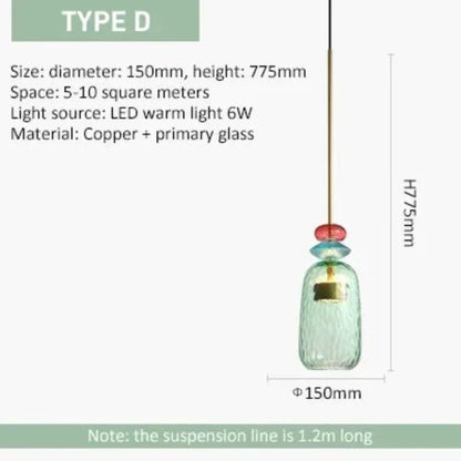 ColorWave - Vibrant Glass Hanging Lamp for a Modern, Artistic Ambience
