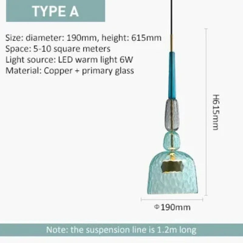 ColorWave - Vibrant Glass Hanging Lamp for a Modern, Artistic Ambience