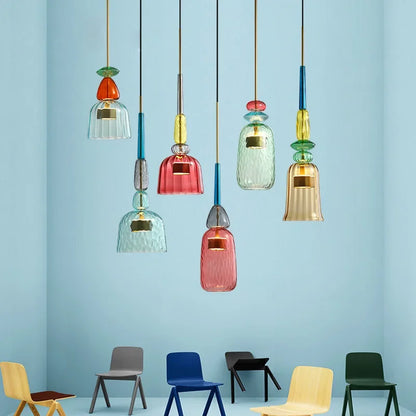 ColorWave - Vibrant Glass Hanging Lamp for a Modern, Artistic Ambience