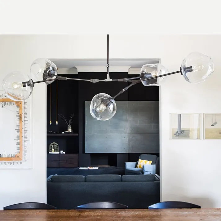 StellarBurst – Modern Sputnik Pendant Lamp with Glass Bubble Accents