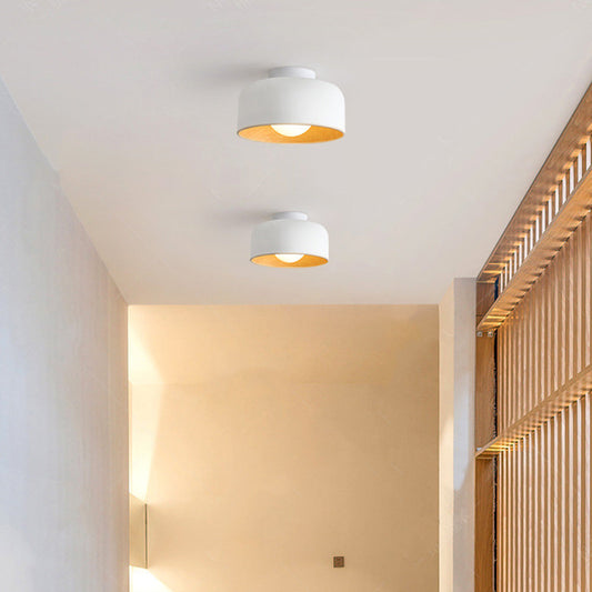 Minimalist Flush Mount Ceiling Light Fixture – Soft Ambient Glow, Customizable G9 LED Bulb Compatible, Modern Iron Design