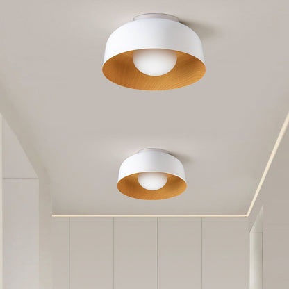 Minimalist Flush Mount Ceiling Light Fixture – Soft Ambient Glow, Customizable G9 LED Bulb Compatible, Modern Iron Design