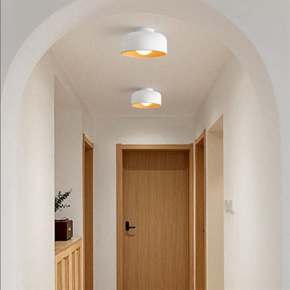 Minimalist Flush Mount Ceiling Light Fixture – Soft Ambient Glow, Customizable G9 LED Bulb Compatible, Modern Iron Design
