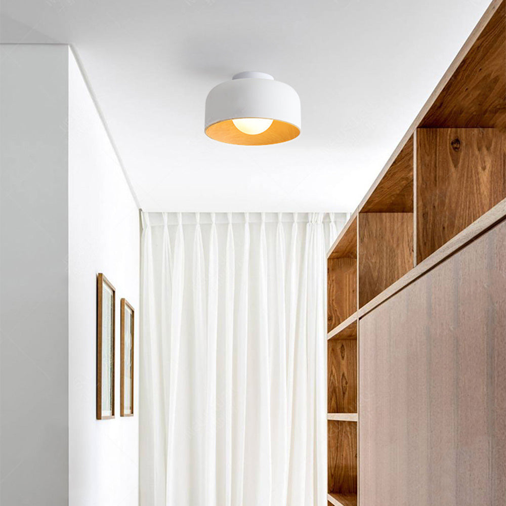 Minimalist Flush Mount Ceiling Light Fixture – Soft Ambient Glow, Customizable G9 LED Bulb Compatible, Modern Iron Design