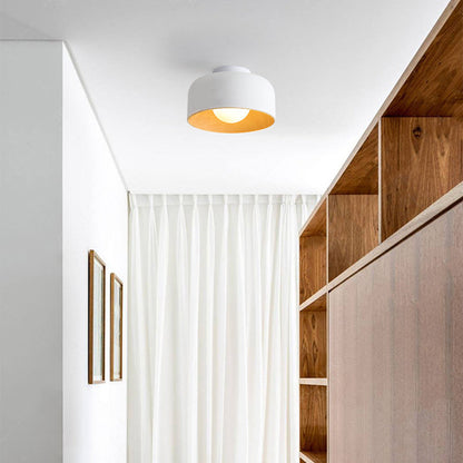 Minimalist Flush Mount Ceiling Light Fixture – Soft Ambient Glow, Customizable G9 LED Bulb Compatible, Modern Iron Design