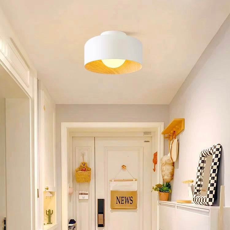 Minimalist Flush Mount Ceiling Light Fixture – Soft Ambient Glow, Customizable G9 LED Bulb Compatible, Modern Iron Design