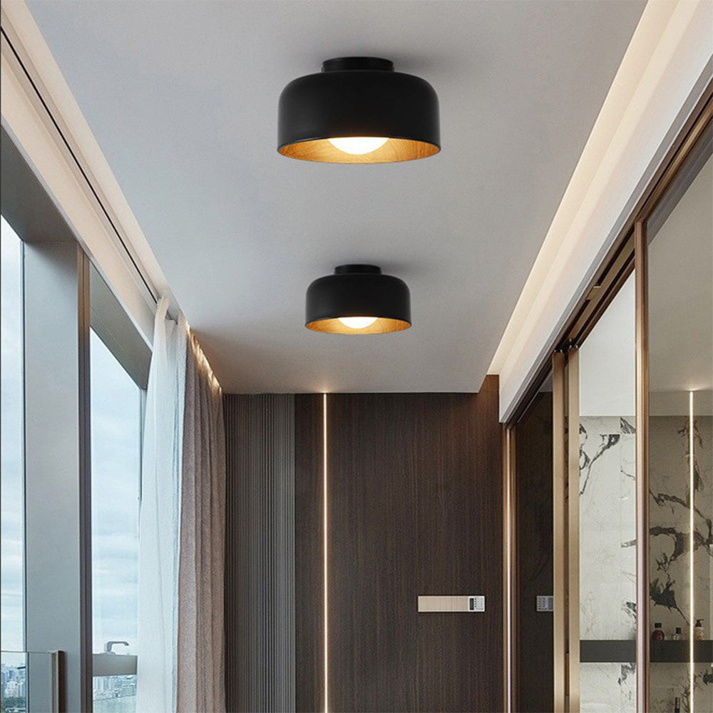 Minimalist Flush Mount Ceiling Light Fixture – Soft Ambient Glow, Customizable G9 LED Bulb Compatible, Modern Iron Design