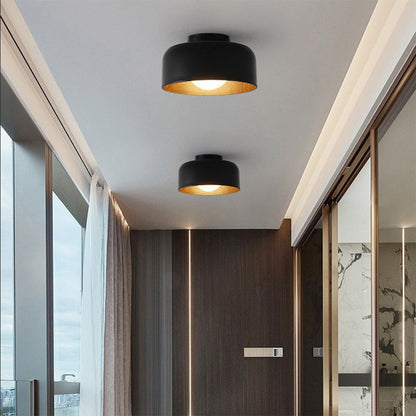 Minimalist Flush Mount Ceiling Light Fixture – Soft Ambient Glow, Customizable G9 LED Bulb Compatible, Modern Iron Design