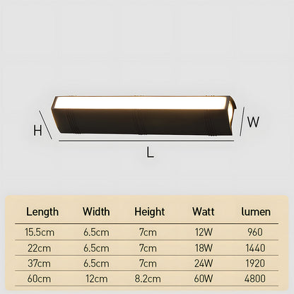Contemporary Rain-Resistant LED Exterior Wall Fixture - Stylish Illumination for Outdoor Spaces