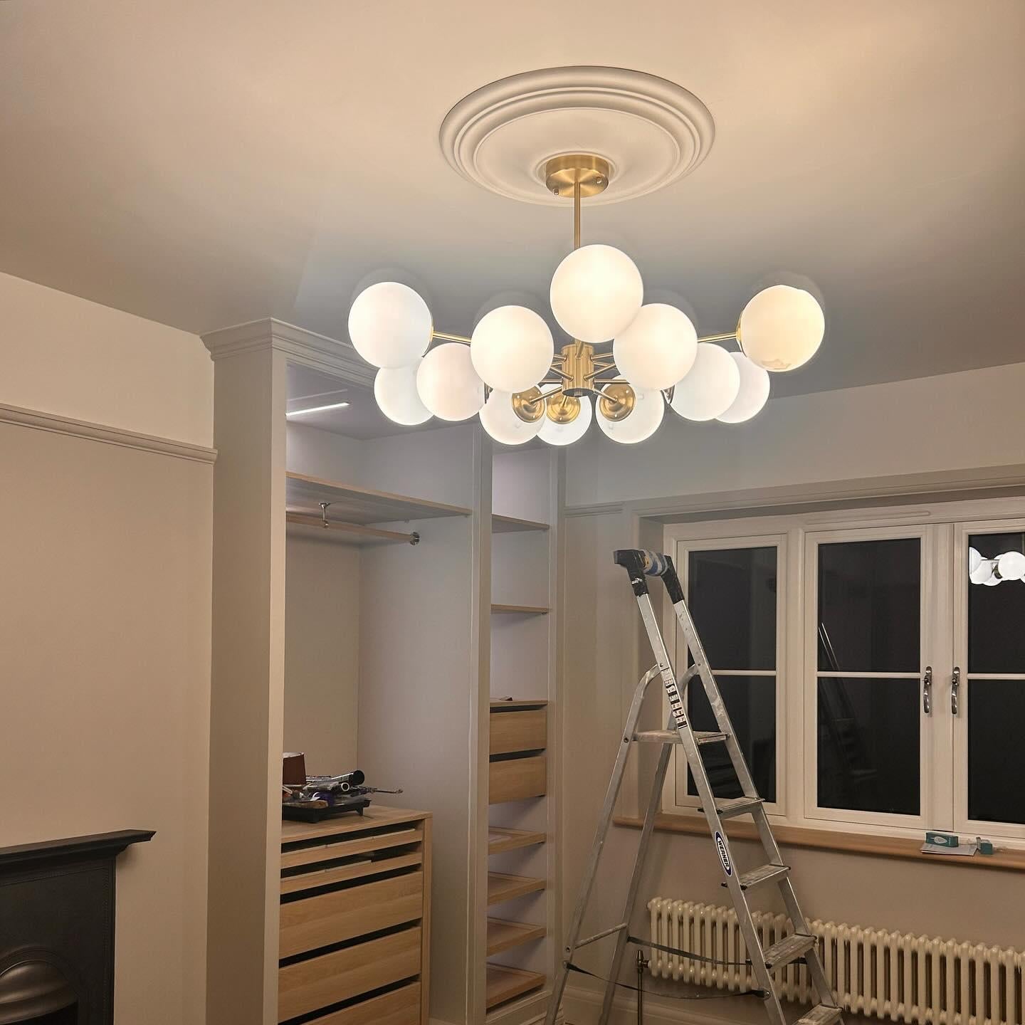 Modern 12-Light Brass Sputnik Chandelier Light with Opal Glass Globes – Two-Tier Design for Dining Room and Living Space