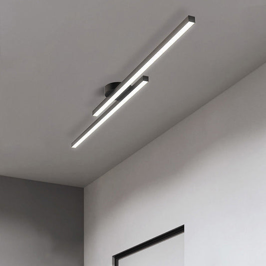 Modern Aluminium LED Flush Mount Ceiling Light Fixture for Living Room and Bedroom, Energy Efficient Design