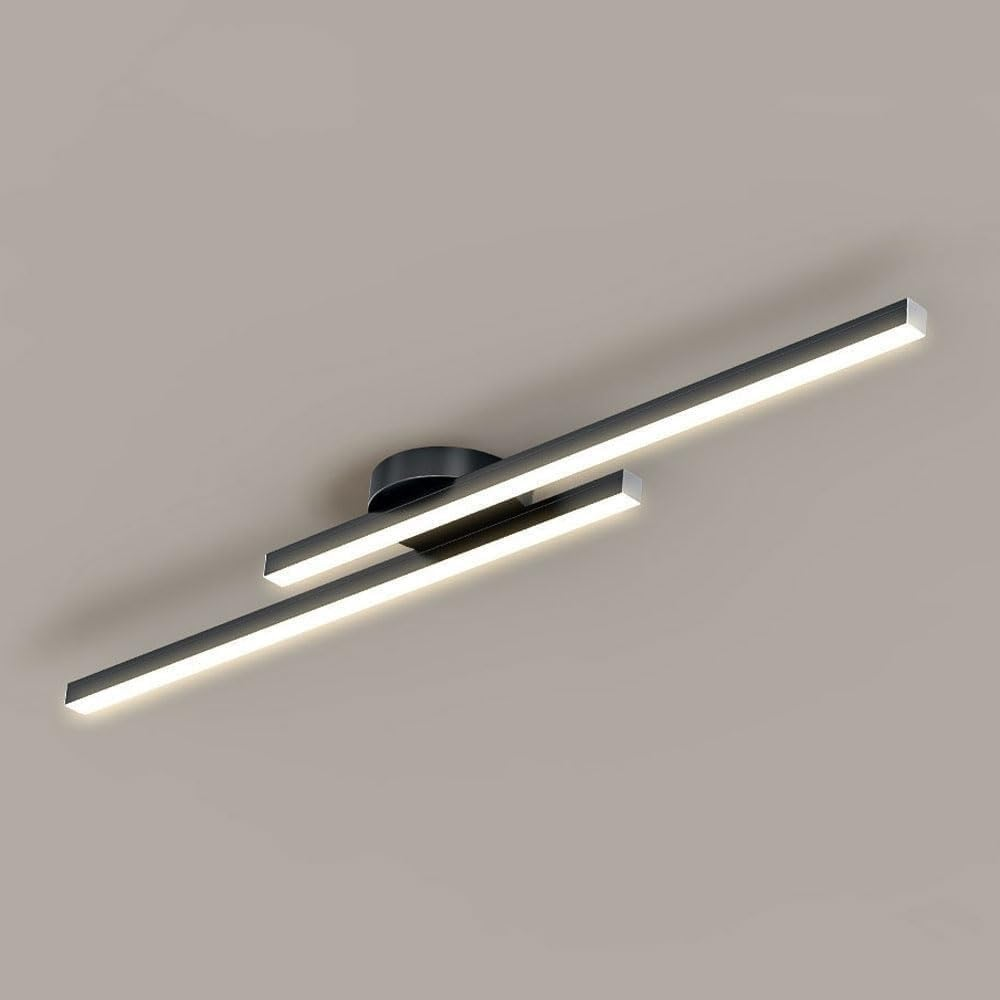 Modern Aluminium LED Flush Mount Ceiling Light Fixture for Living Room and Bedroom, Energy Efficient Design