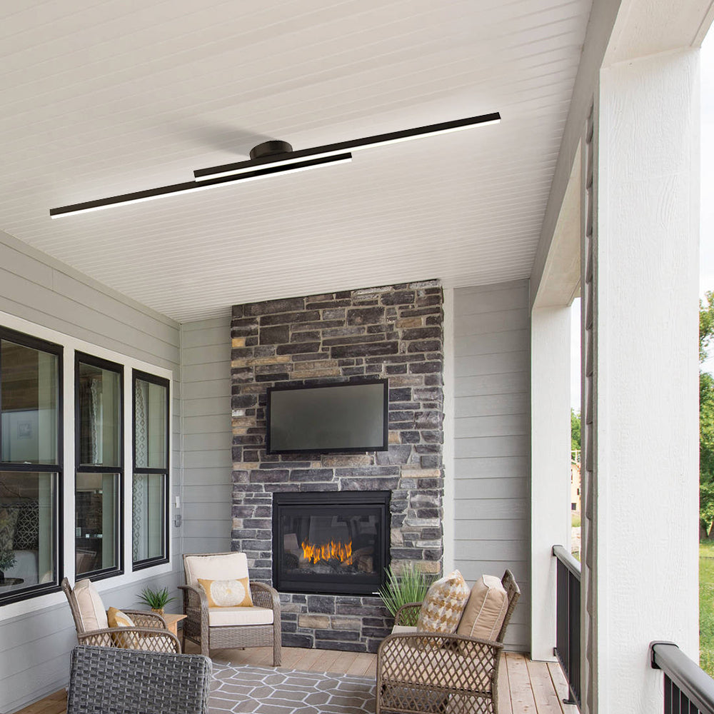 Modern Aluminium LED Flush Mount Ceiling Light Fixture for Living Room and Bedroom, Energy Efficient Design