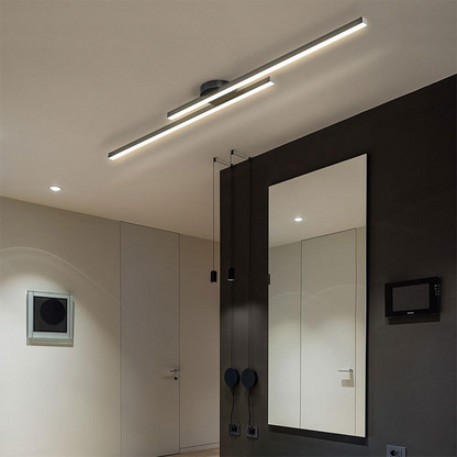 Modern Aluminium LED Flush Mount Ceiling Light Fixture for Living Room and Bedroom, Energy Efficient Design