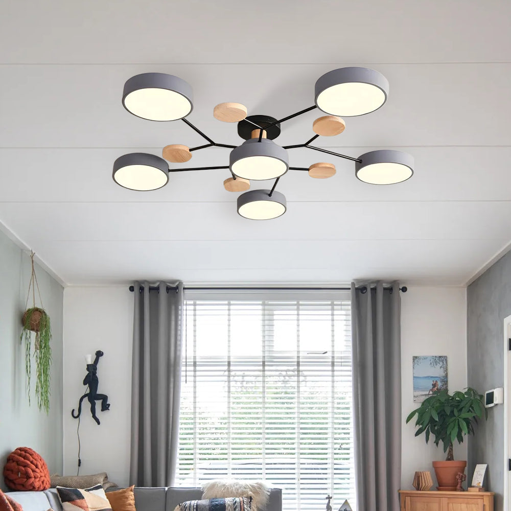 Modern Circular LED Ceiling Light Fixture – Energy-Efficient Chandelier for Living Room, Bedroom, Hallway