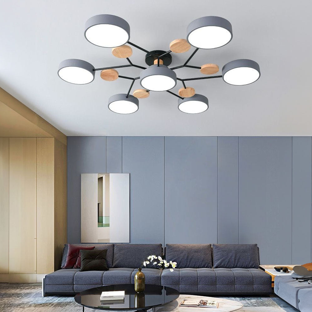 Modern Circular LED Ceiling Light Fixture – Energy-Efficient Chandelier for Living Room, Bedroom, Hallway