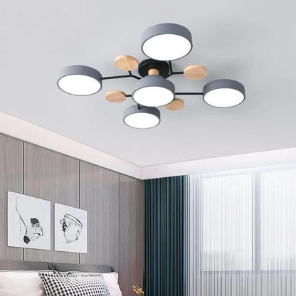 Modern Circular LED Ceiling Light Fixture – Energy-Efficient Chandelier for Living Room, Bedroom, Hallway