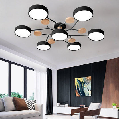 Modern Circular LED Ceiling Light Fixture – Energy-Efficient Chandelier for Living Room, Bedroom, Hallway