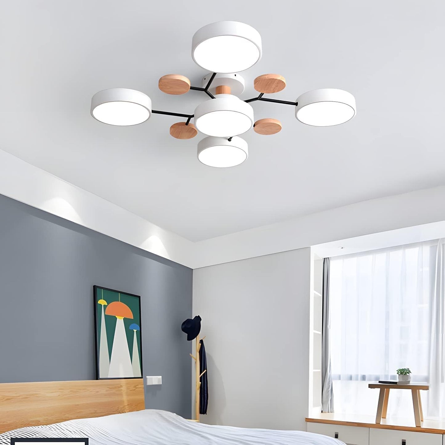 Modern Circular LED Ceiling Light Fixture – Energy-Efficient Chandelier for Living Room, Bedroom, Hallway