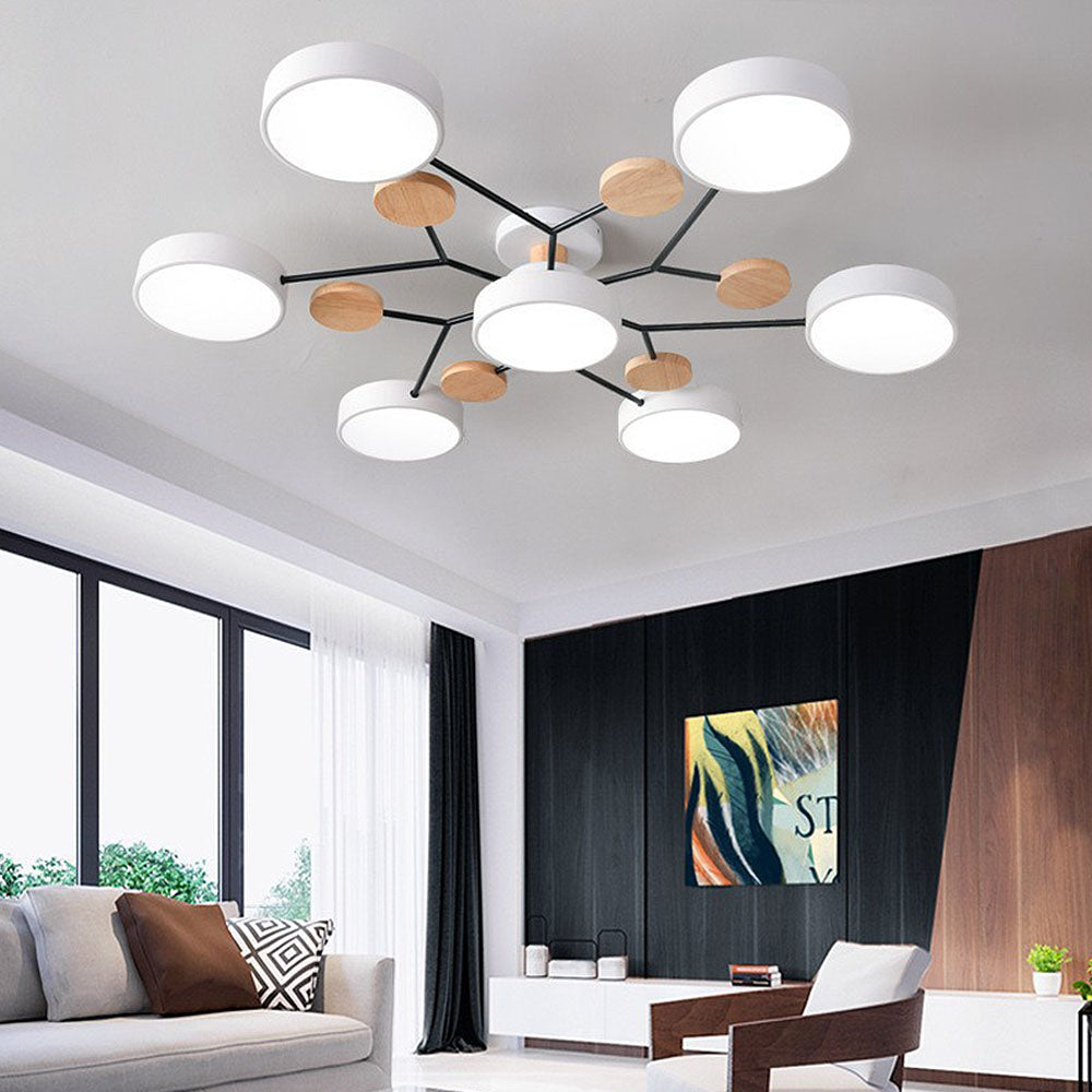 Modern Circular LED Ceiling Light Fixture – Energy-Efficient Chandelier for Living Room, Bedroom, Hallway