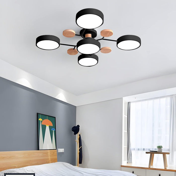 Modern Circular LED Ceiling Light Fixture – Energy-Efficient Chandelier for Living Room, Bedroom, Hallway