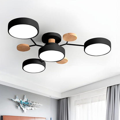Modern Circular LED Ceiling Light Fixture – Energy-Efficient Chandelier for Living Room, Bedroom, Hallway
